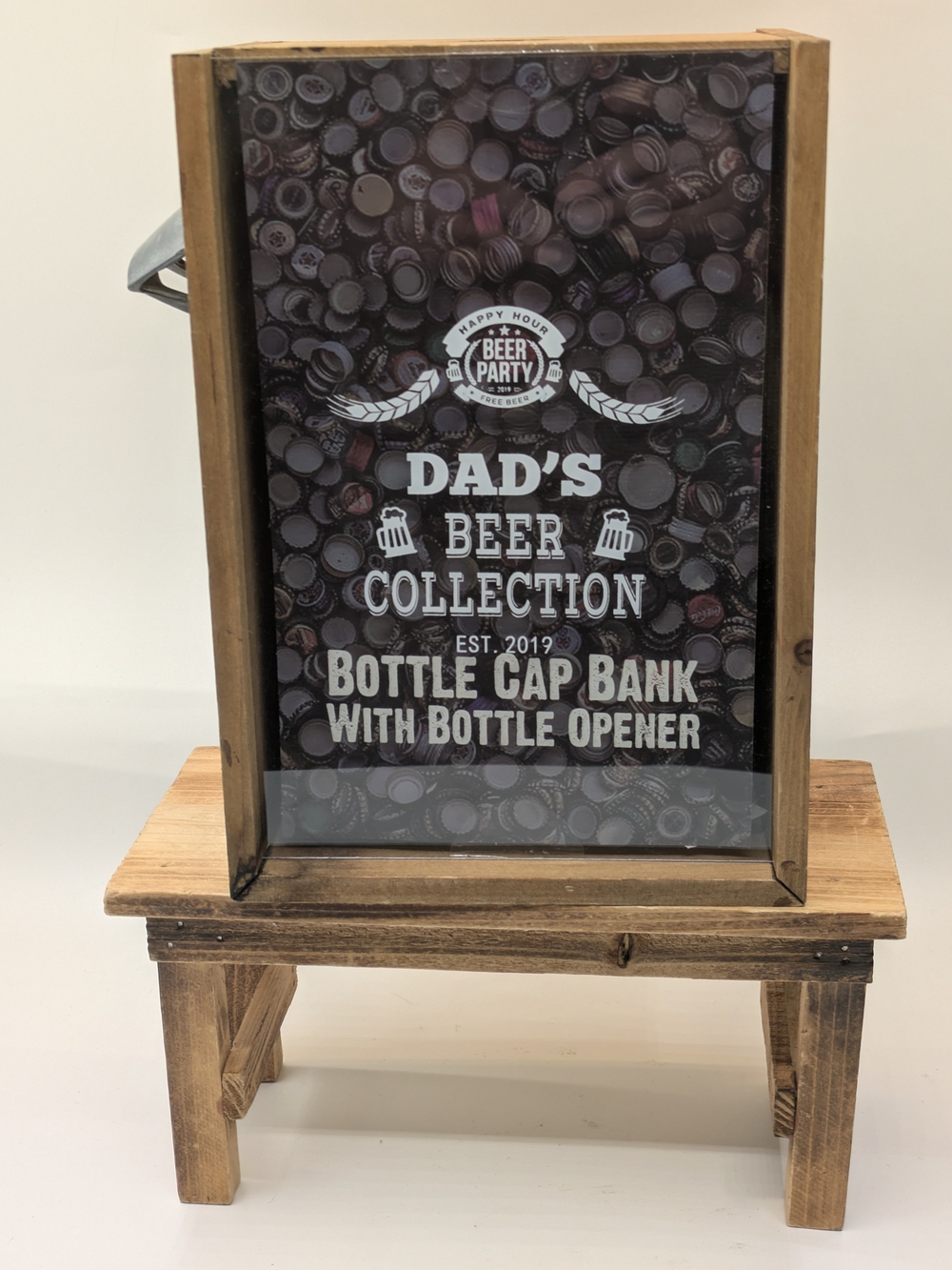 Dad's Beer Collection Bottle Cap Bank with Bottle Opener - Brown